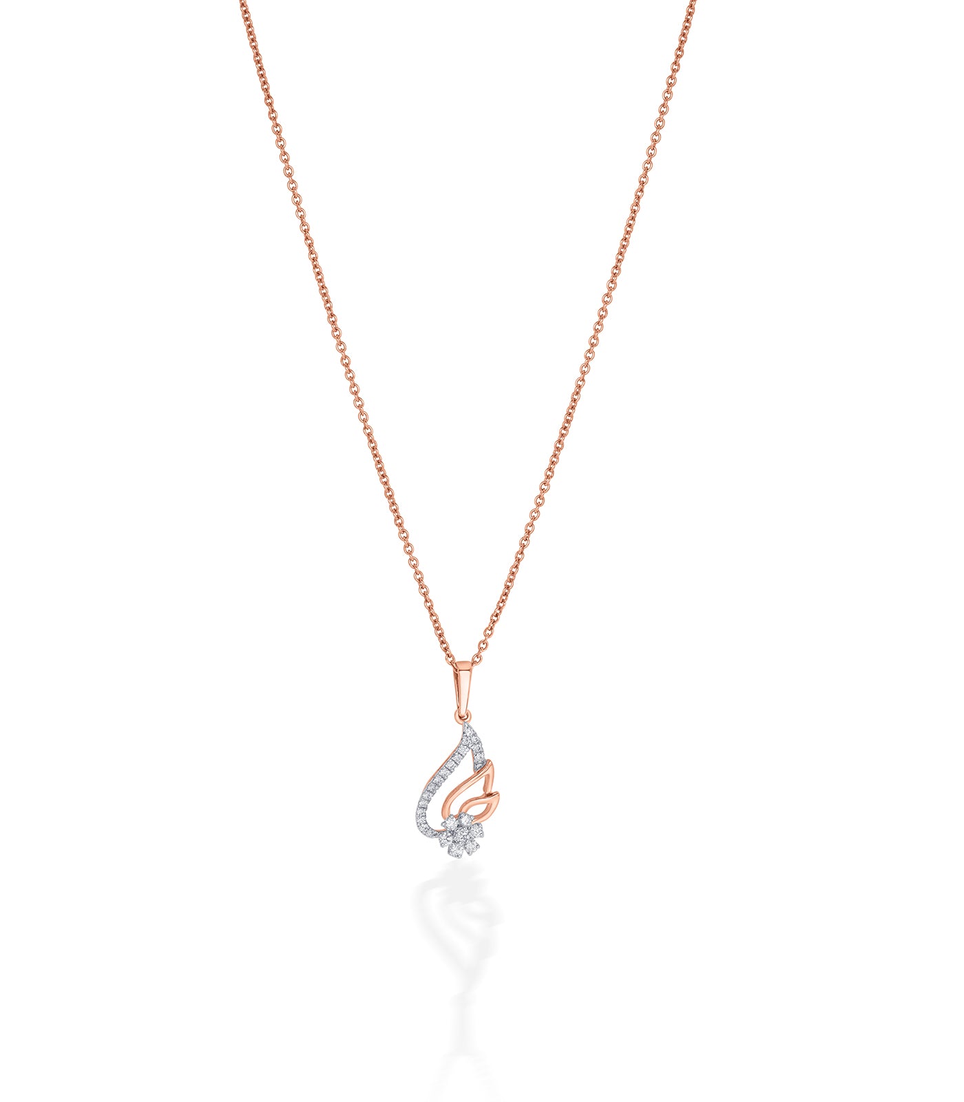 Diamond Shiny Leaf Necklace
