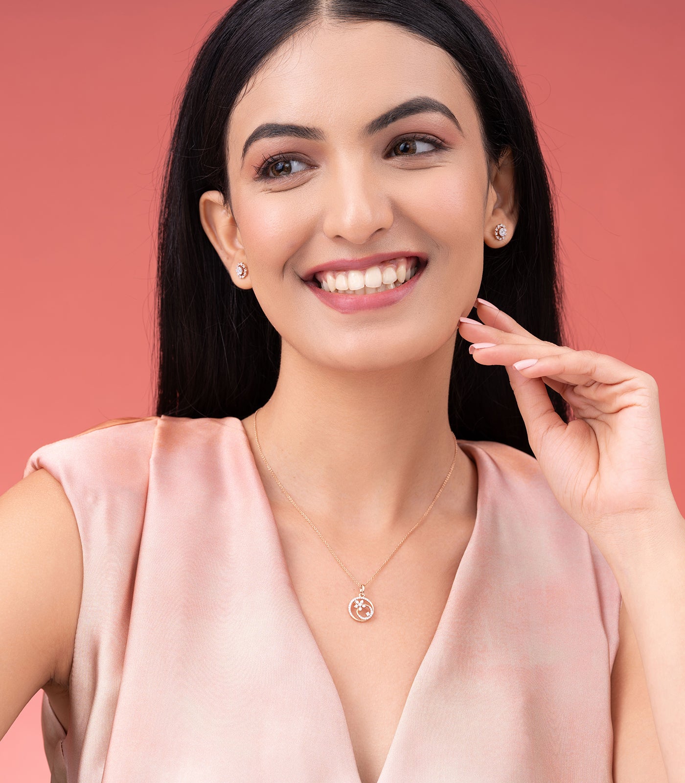 Diamond Floral Ring Necklace