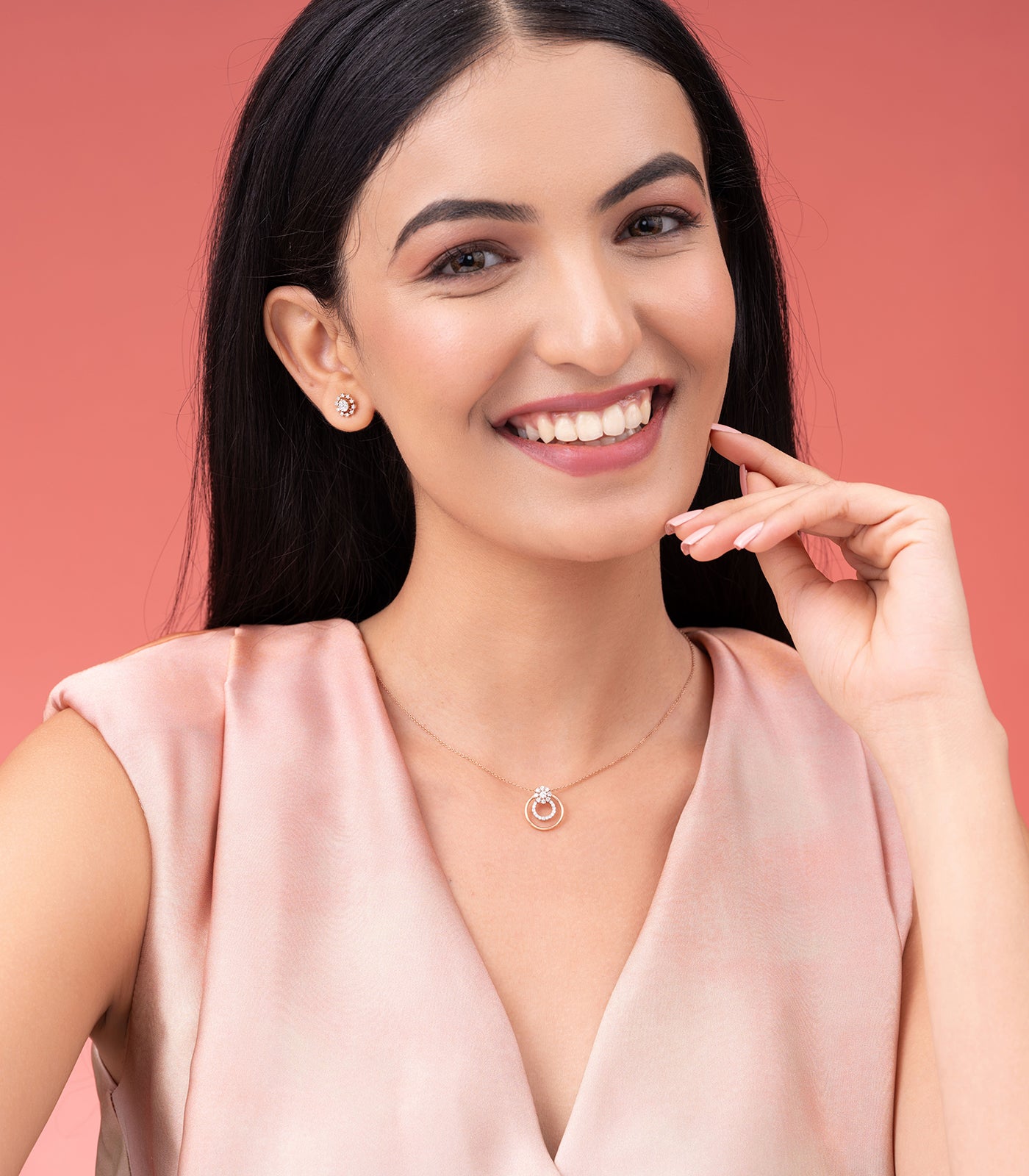 Diamond Dual Ring Kudi Necklace