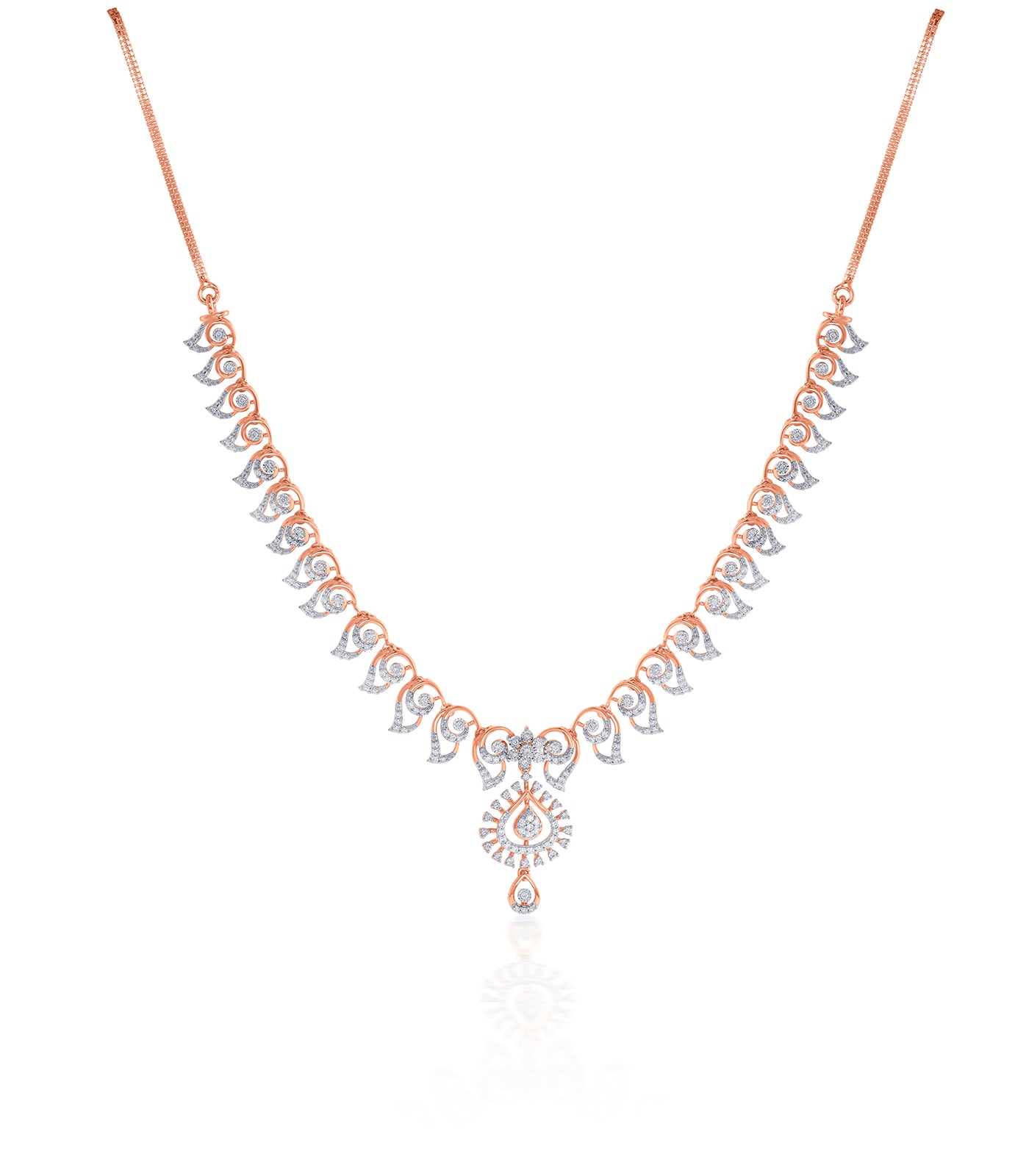 Diamond Shiny Swirls Necklace Set