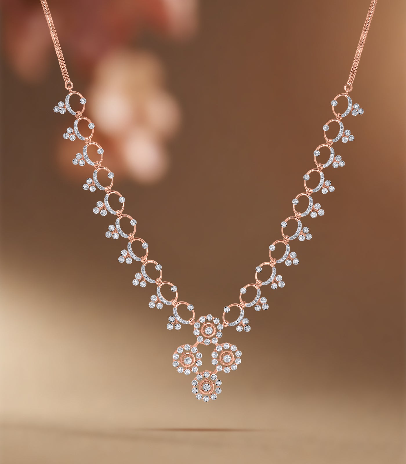 Diamond Floral Bliss Necklace Set