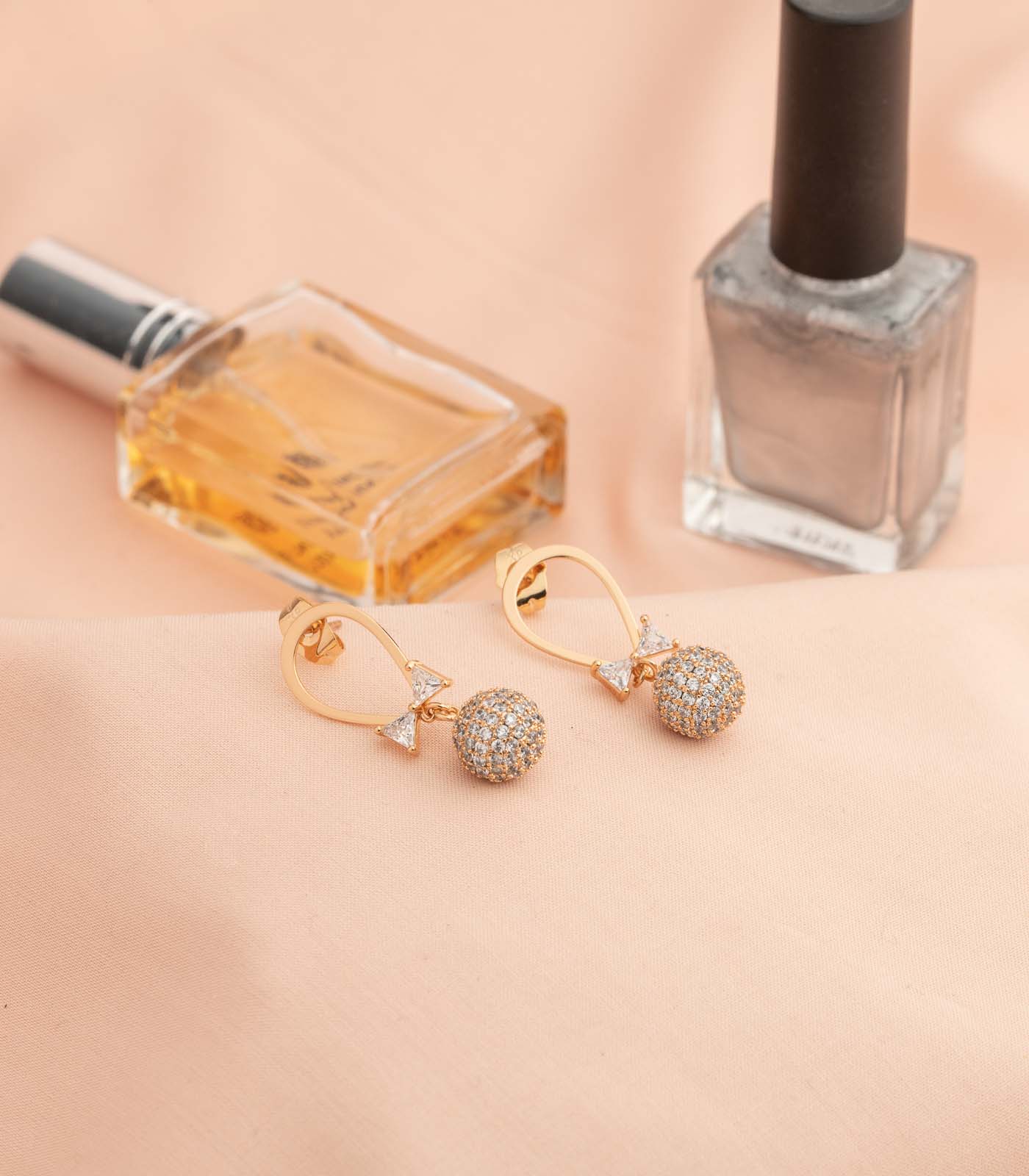 Gem Balls Earrings (Brass)