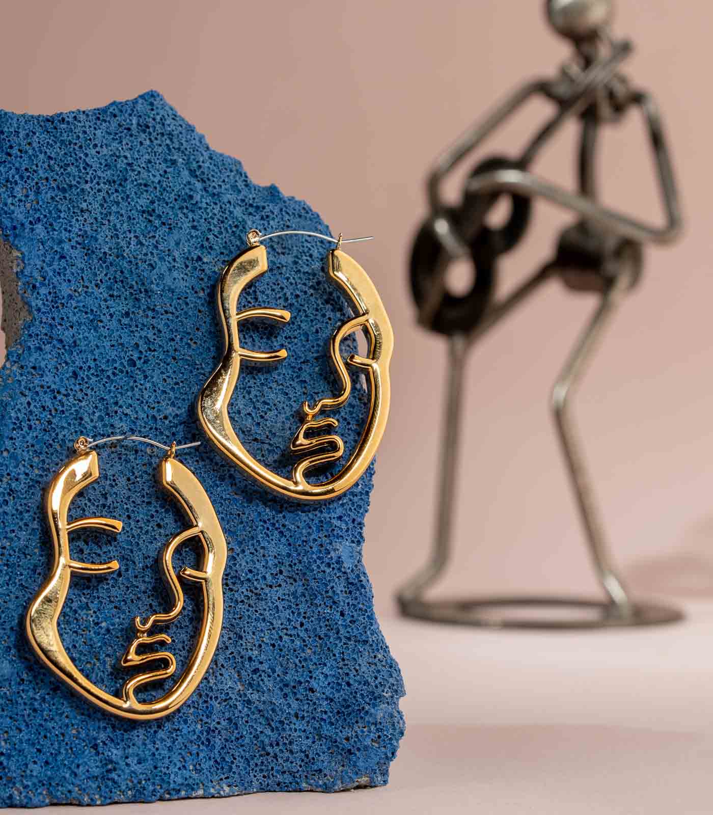 Golden Drama Earrings (Brass)