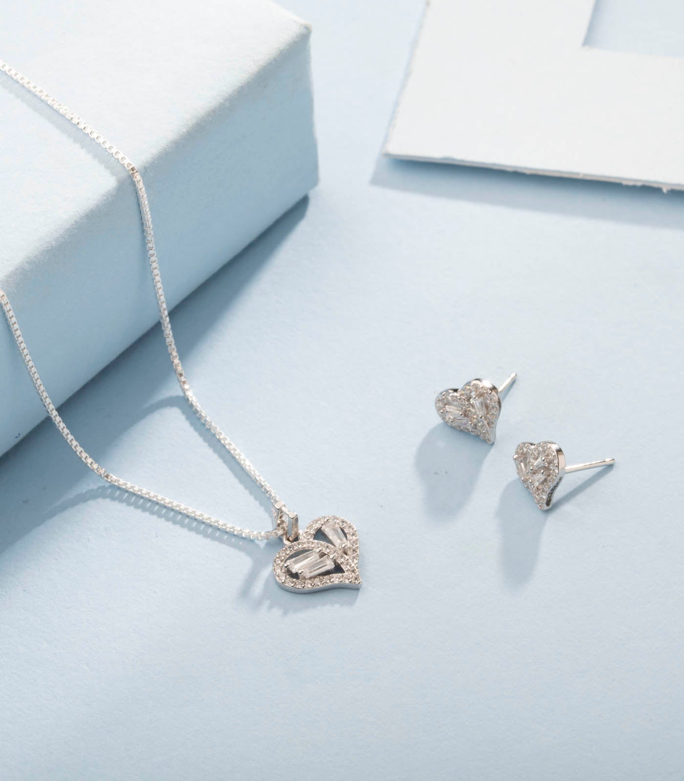 Honey Heart Pendant Set (Silver)