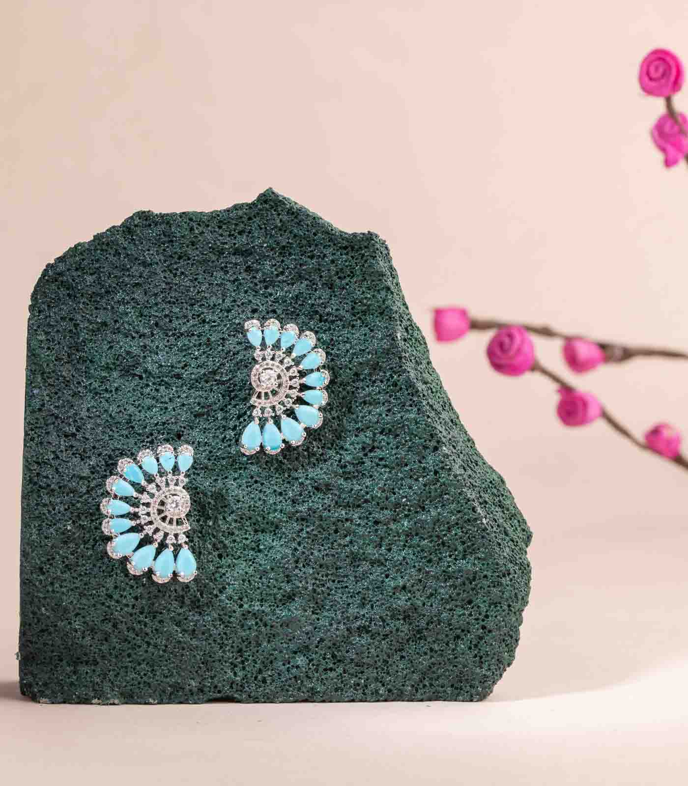 Joyful Blue Heaven Studs (Brass)
