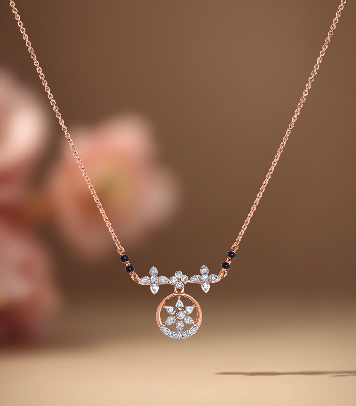 Diamond Star & Floral Ring Mangalsutra