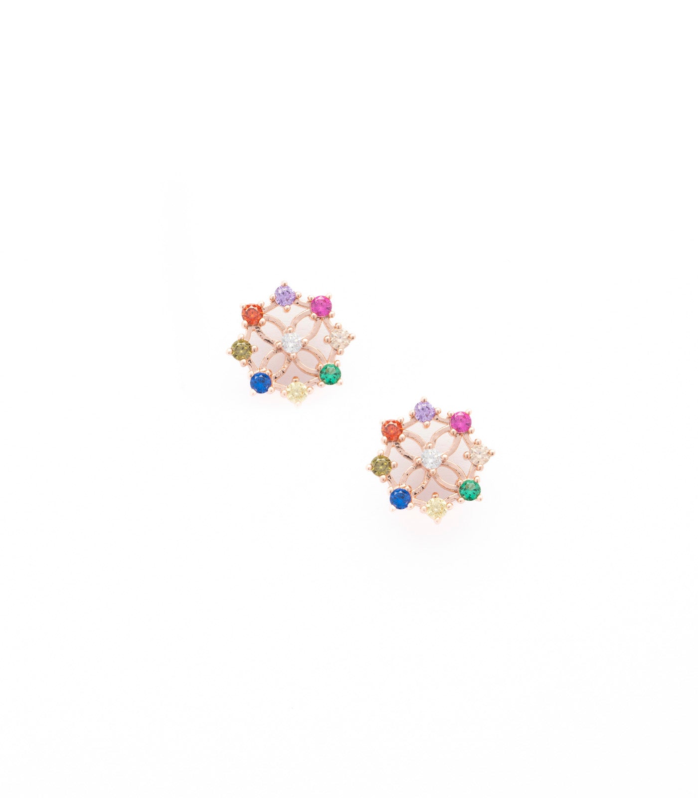 Multicolour Beaded Studs (Brass)