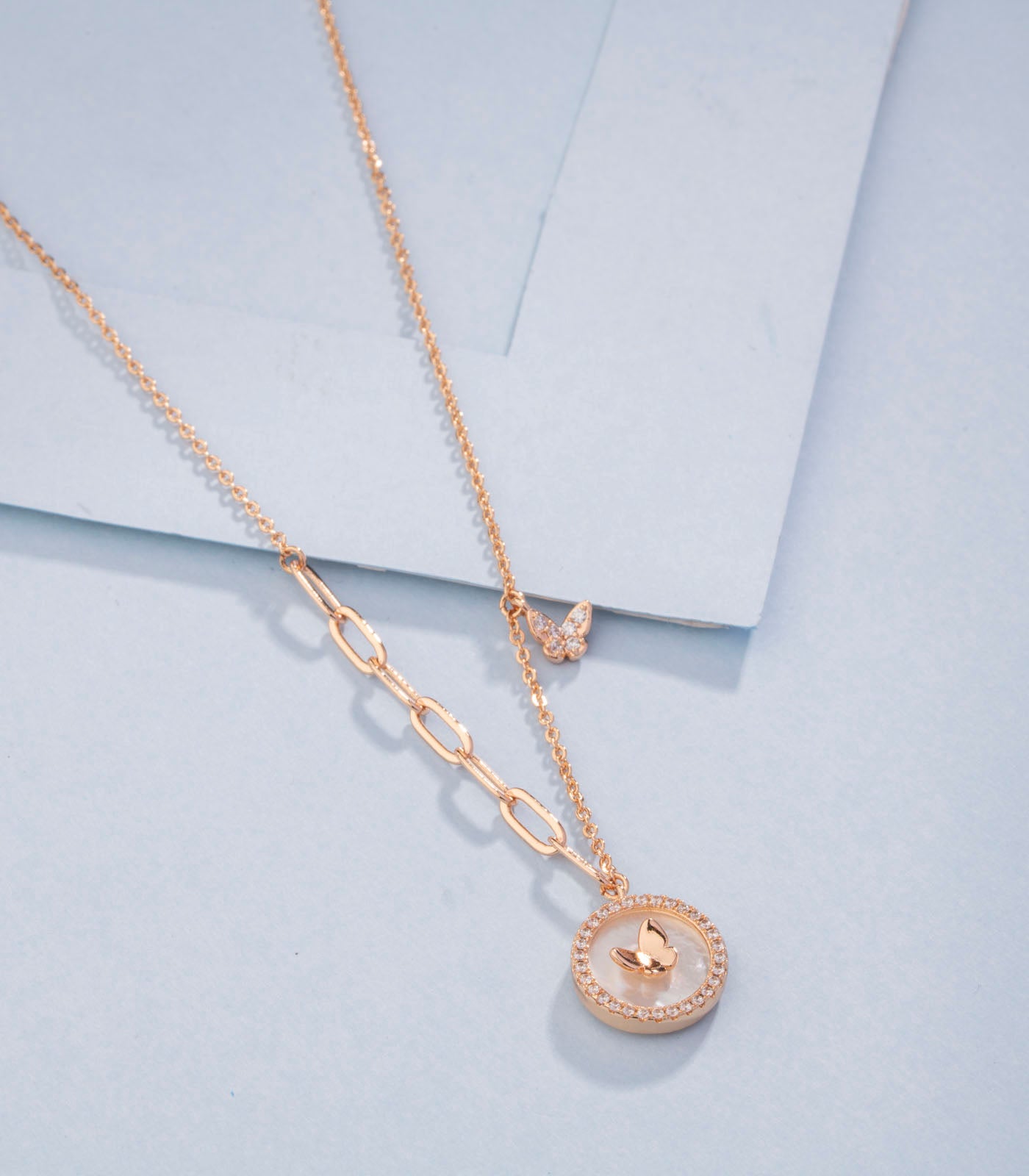 Papilio marcellus chain pendant (Brass)