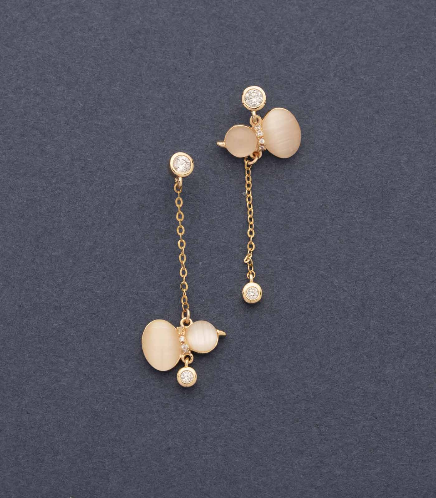 Pink Zircon Earrings (Brass)