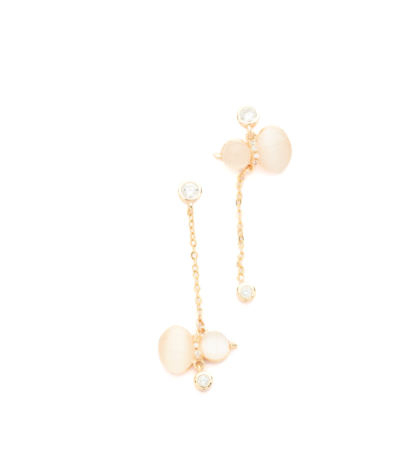 Pink Zircon Earrings (Brass)