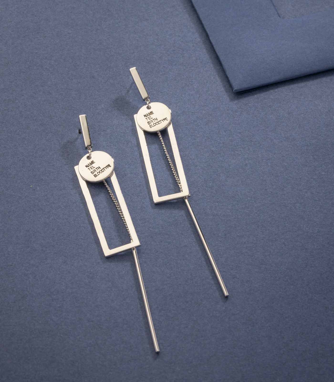 Rectangular Fancy Earrings (Brass)