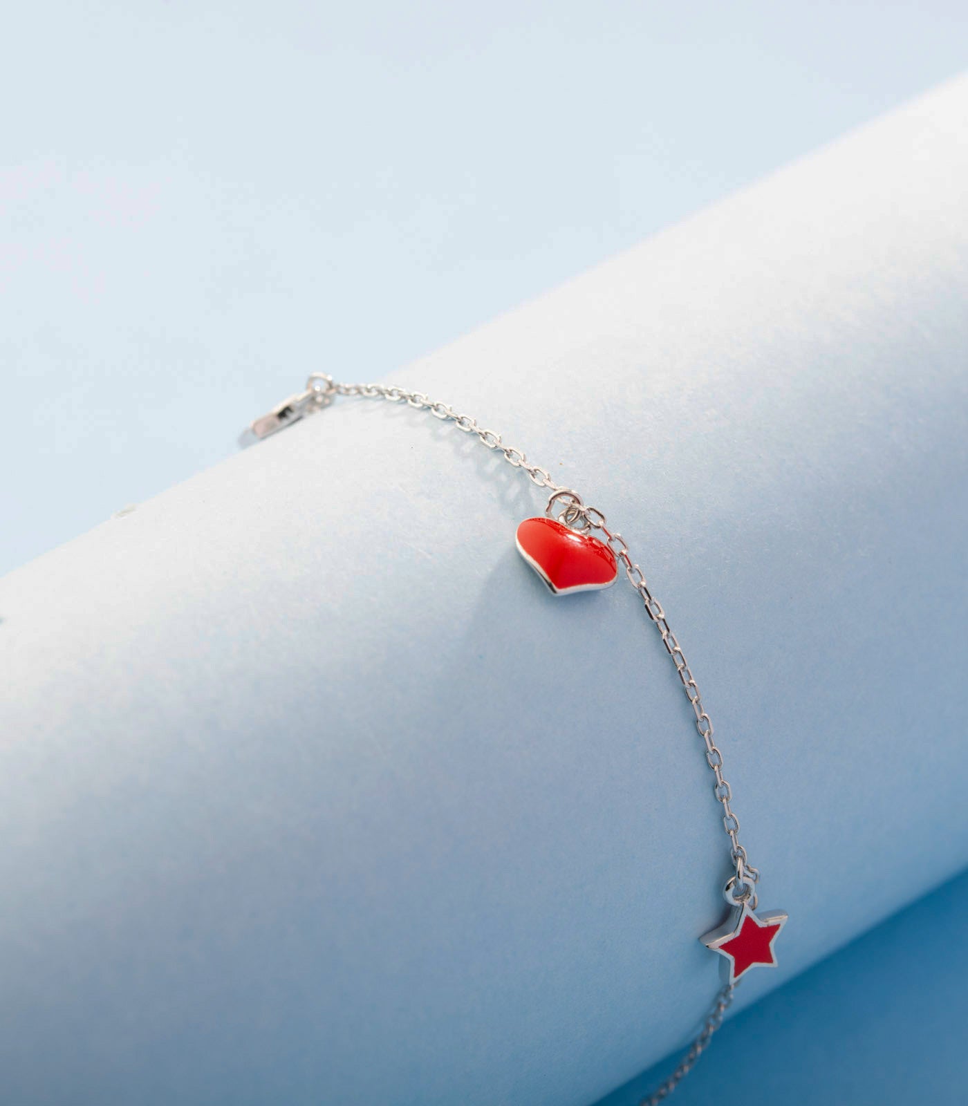 Red Stone Bracelet (Silver)