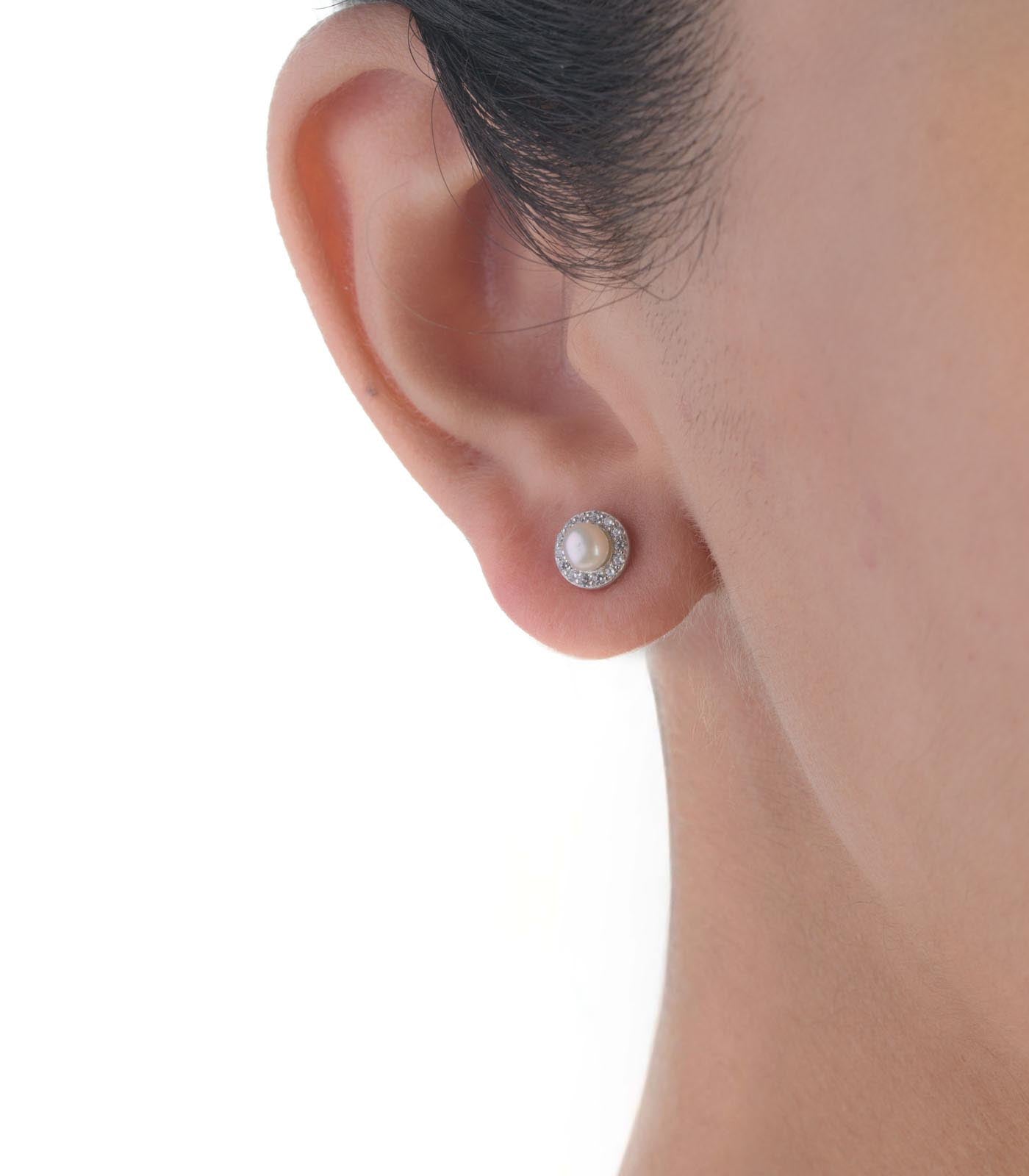 Solitaire Pearl Tops (Silver)