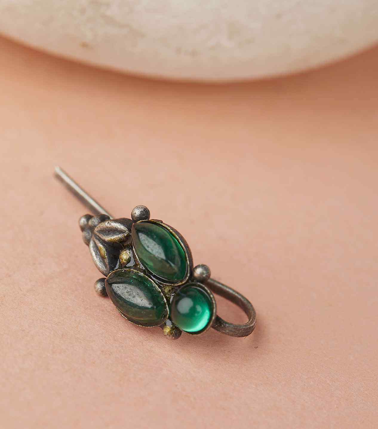 Silver Fancy Nose Pin