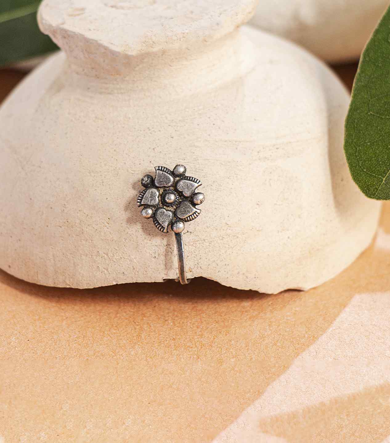 Silver Fancy Nose Pin