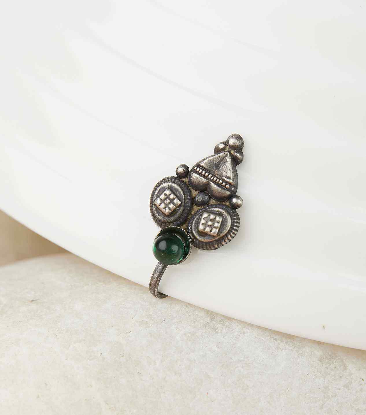 Silver Fancy Nose Pin