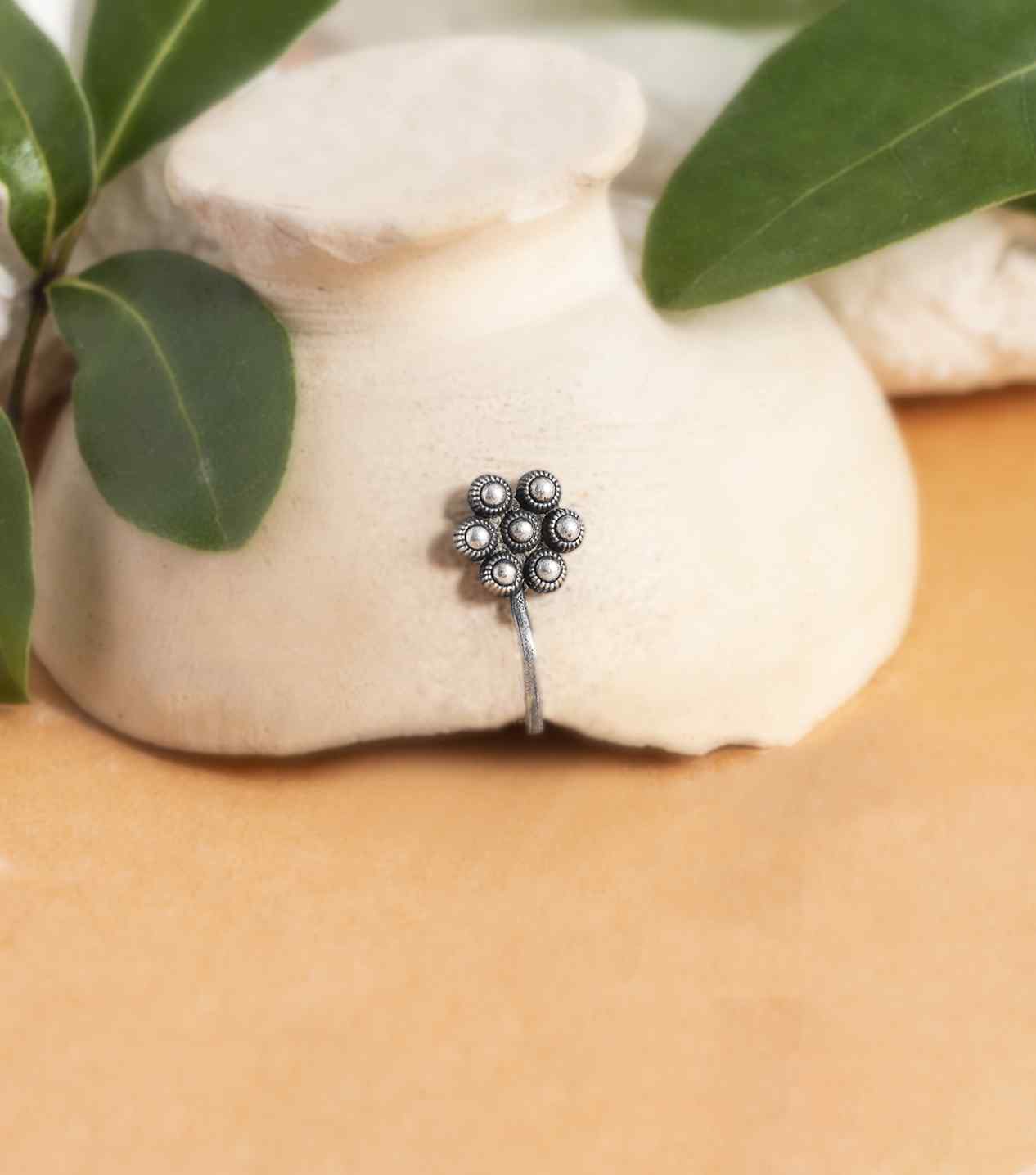 Silver Fancy Nose Pin