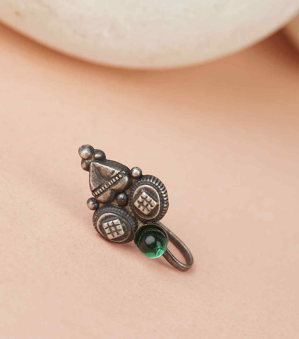 Silver Fancy Nose Pin