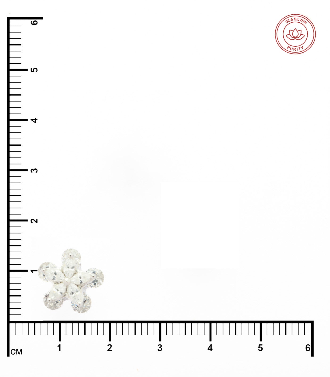 Silver Flowers Of Shiny Gemstones Pendant Set (Silver)