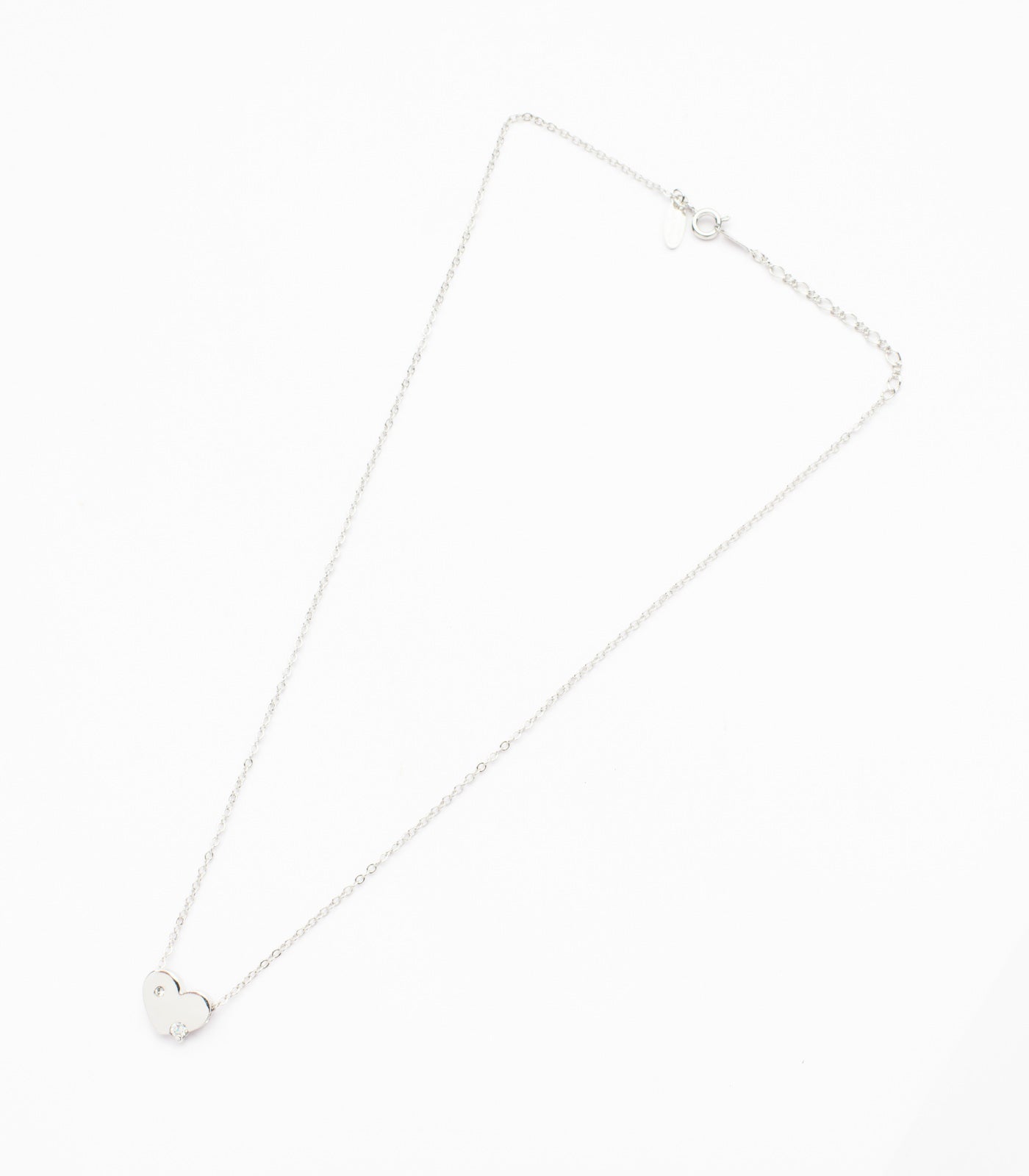 Silver Heart Of The Shiny Stars Necklace (Brass)