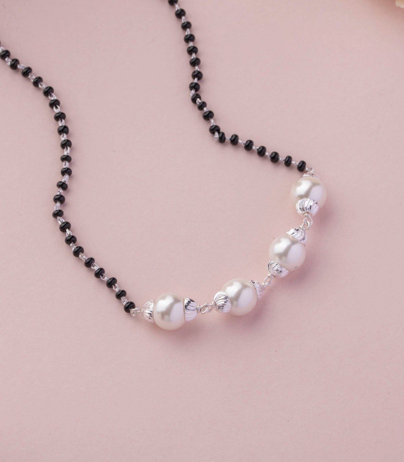 Silver Pearl Mangalsutra