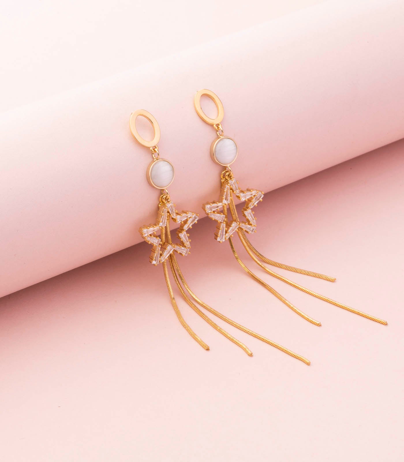 Sparkling star earrings (Brass)