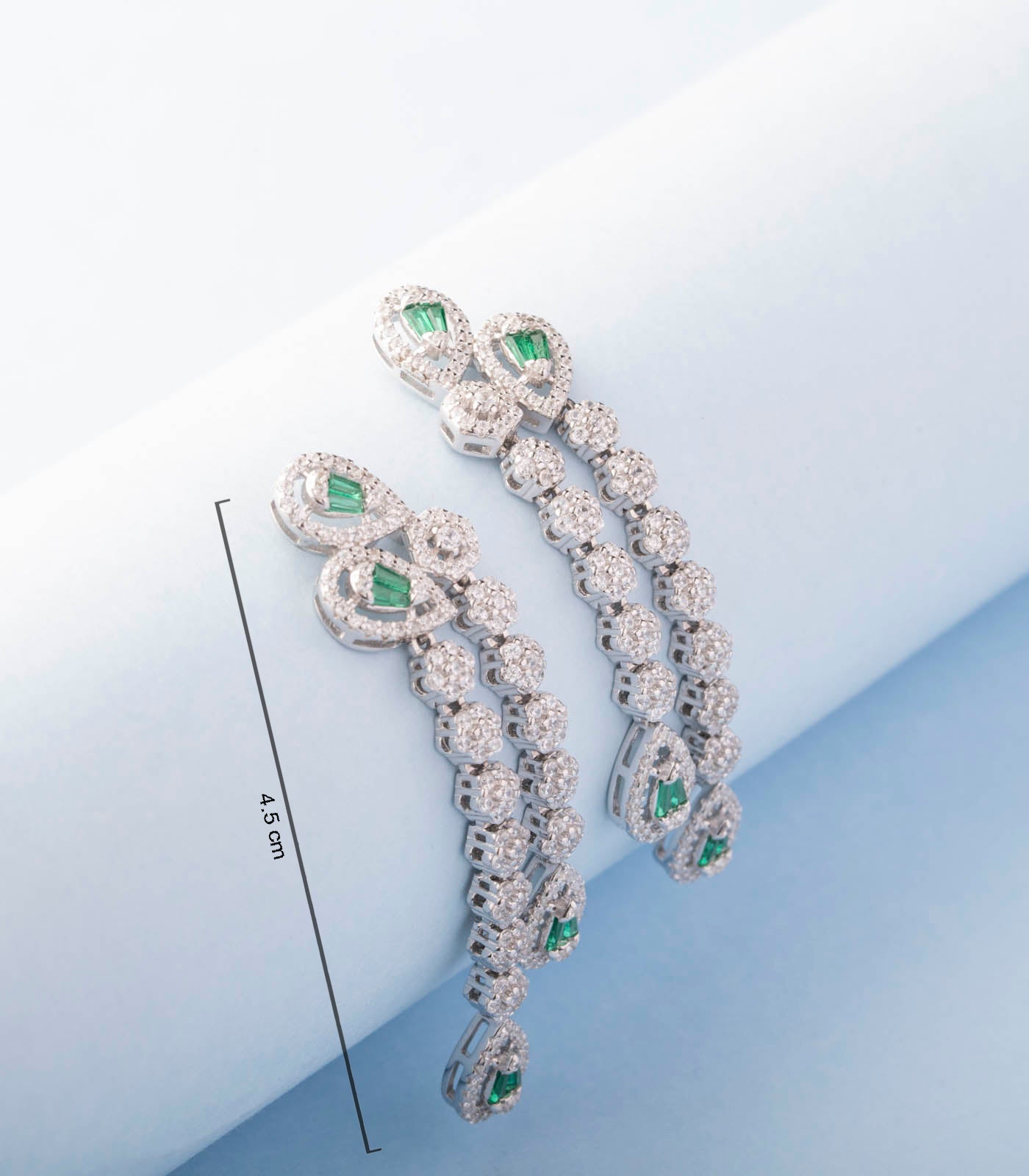Winter Bloom Earrings-Green (Silver)