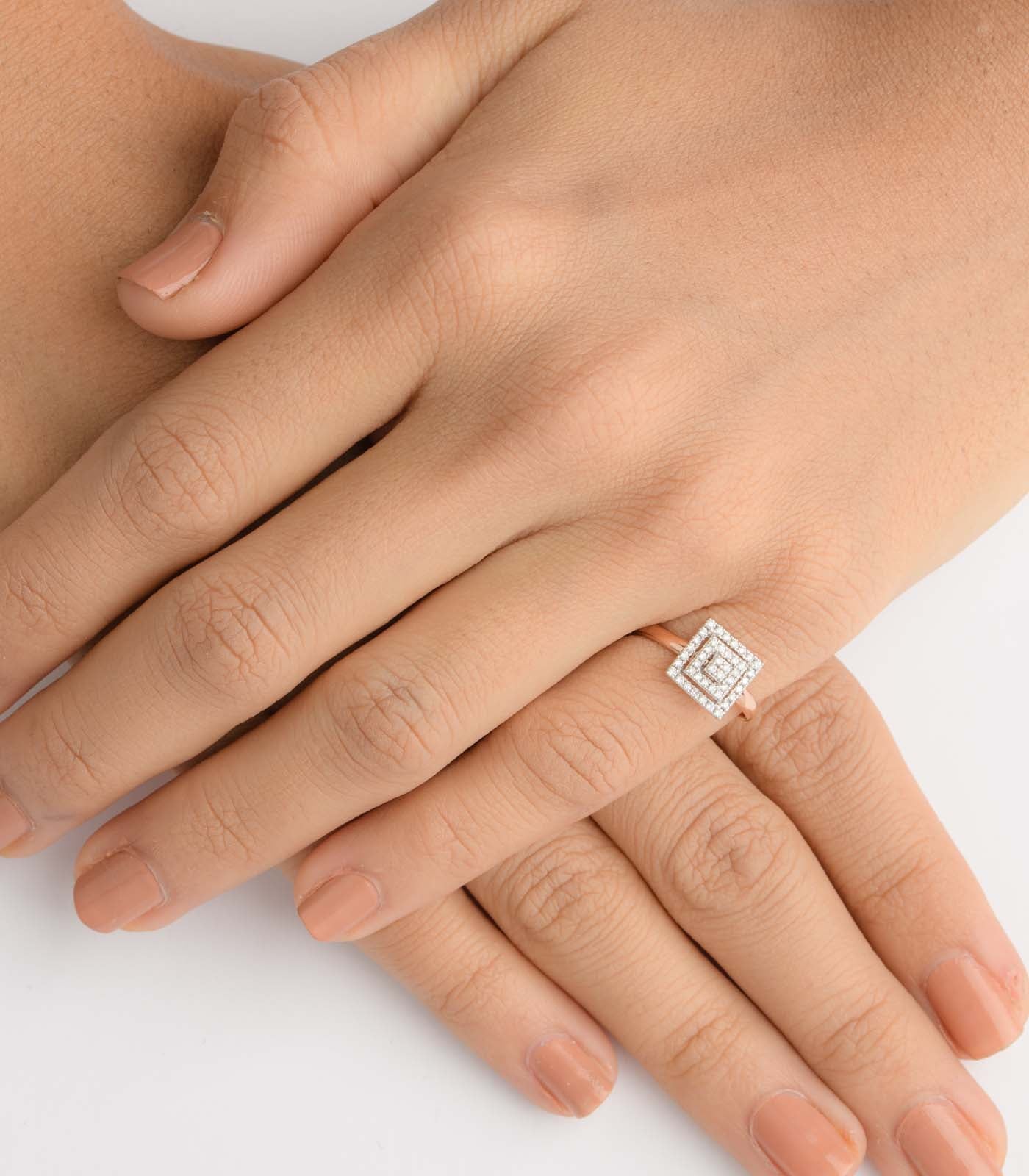 Diamond Square Serenity Ring