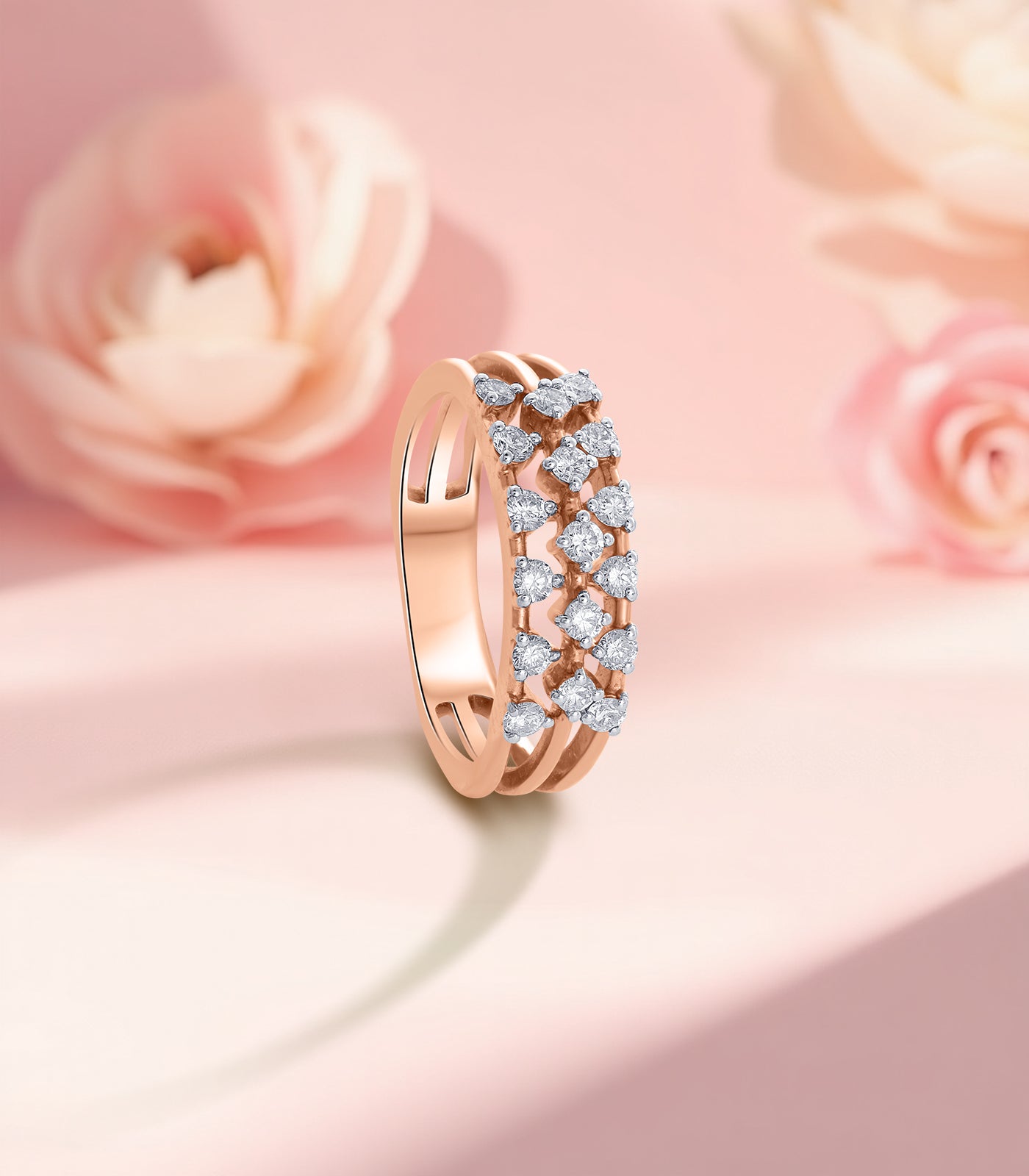 Diamond Triplet Orb Ring