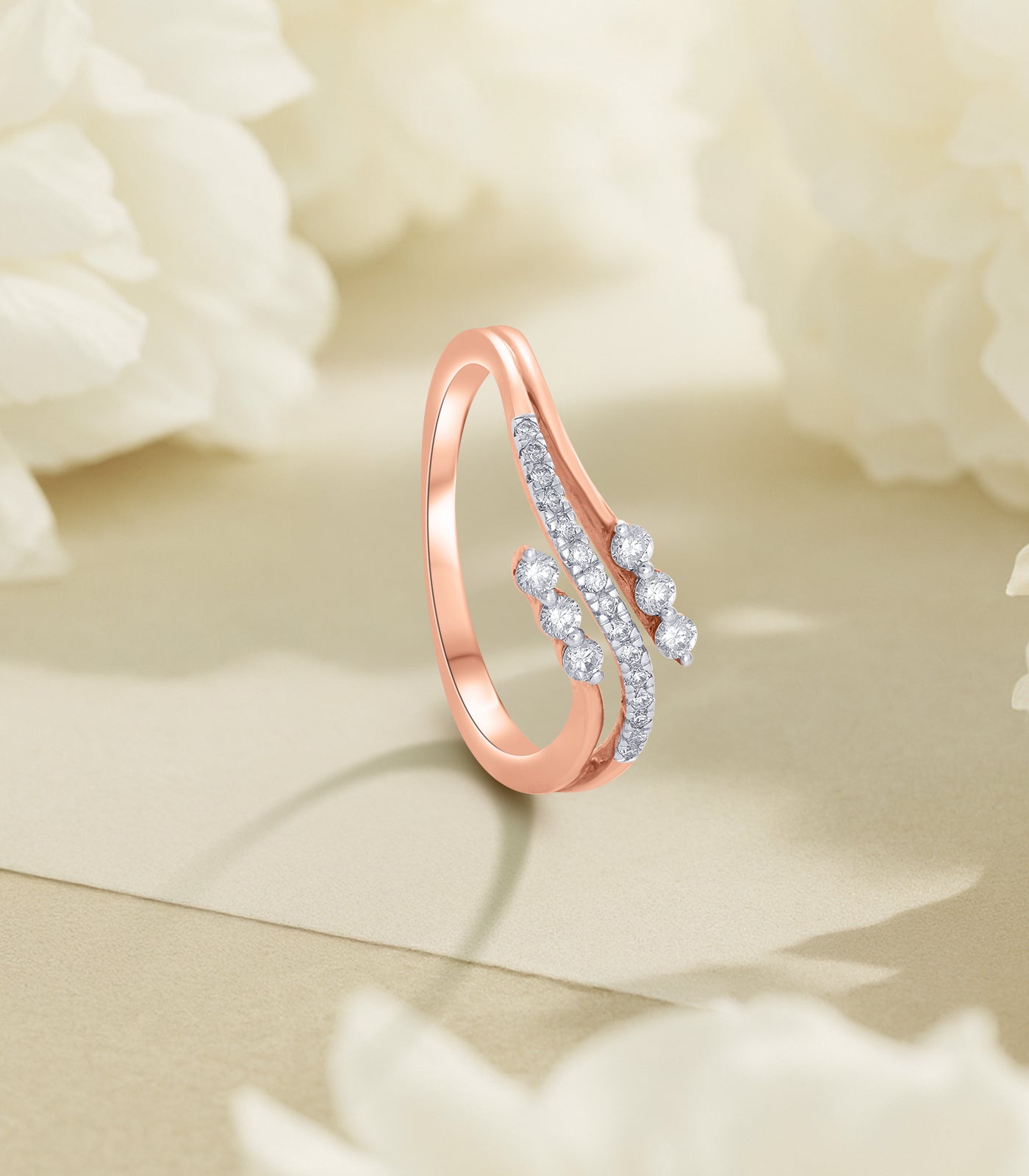 Diamond Elegant Swirls Ring