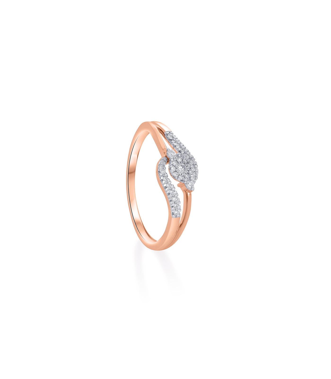 Diamond Leaf Shaped Ring