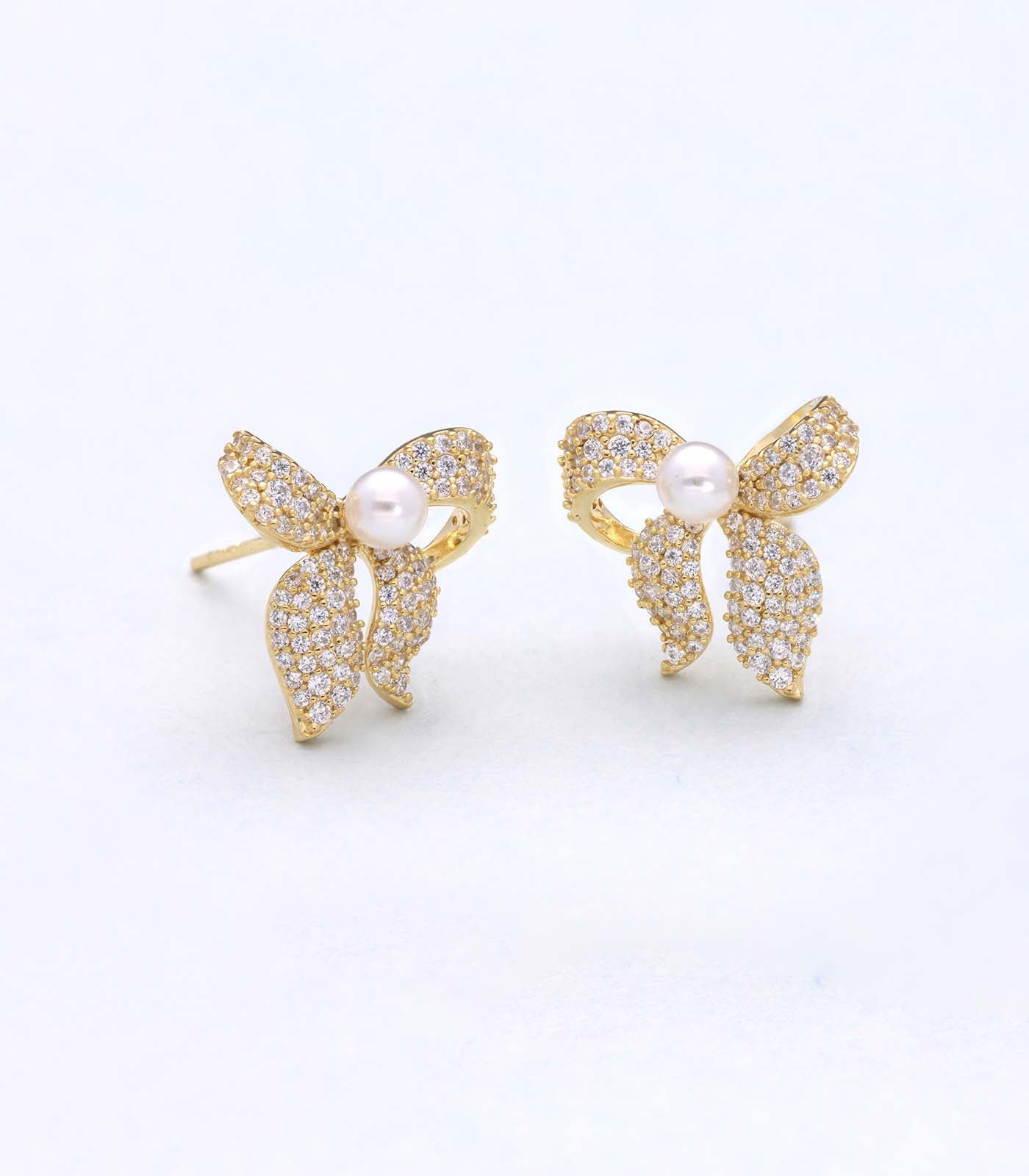 Abstract petal earrings(Silver)