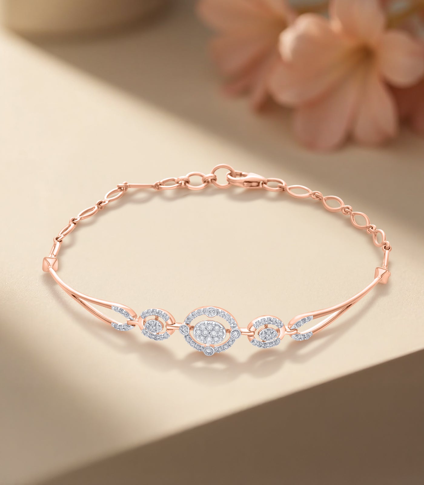 Diamond Stone Arc Bracelet