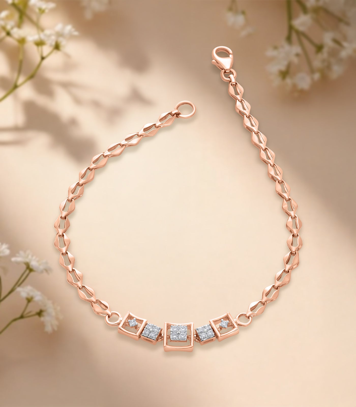 Diamond Stream Of Square Bracelet