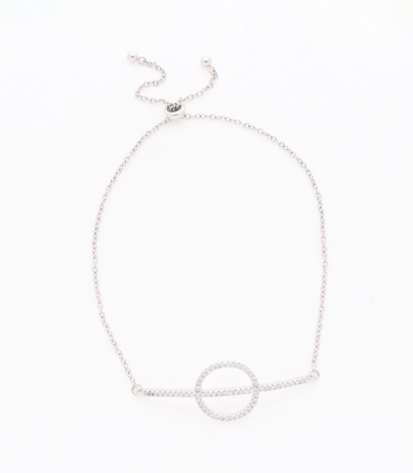 Geometric Elegance Silver Color Bracelet (Brass)