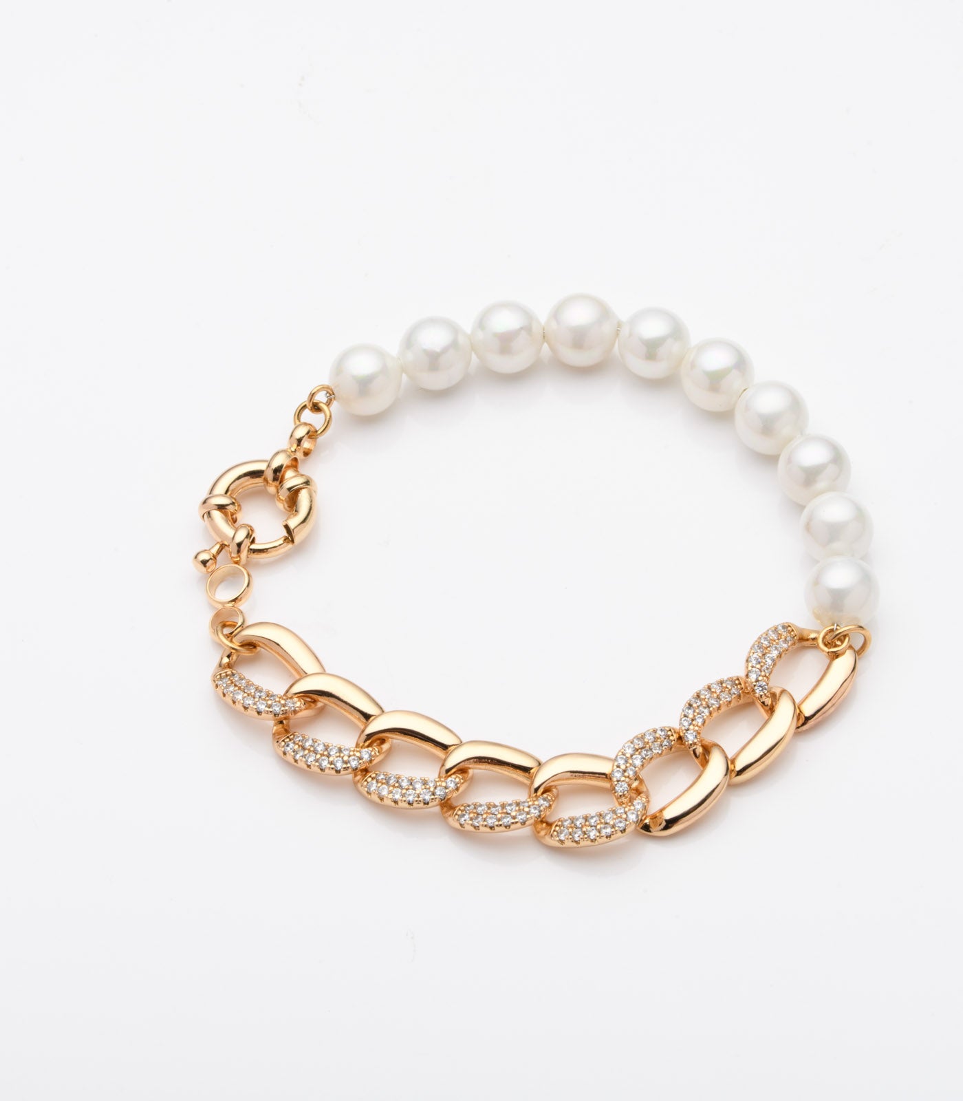 Pearl Chain Bracelet (Brass)