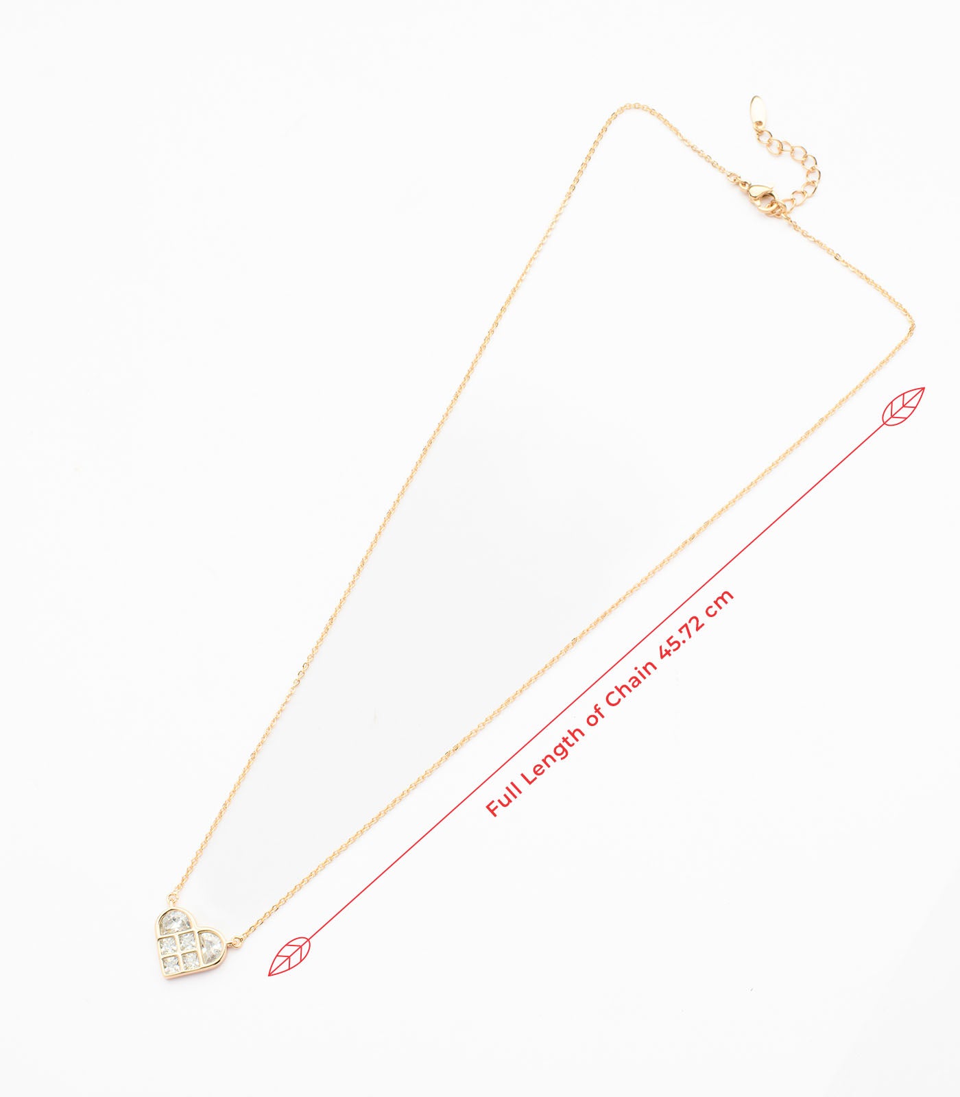 Sleek Golden Color Cage Of Precious White Stone Necklace (Brass)