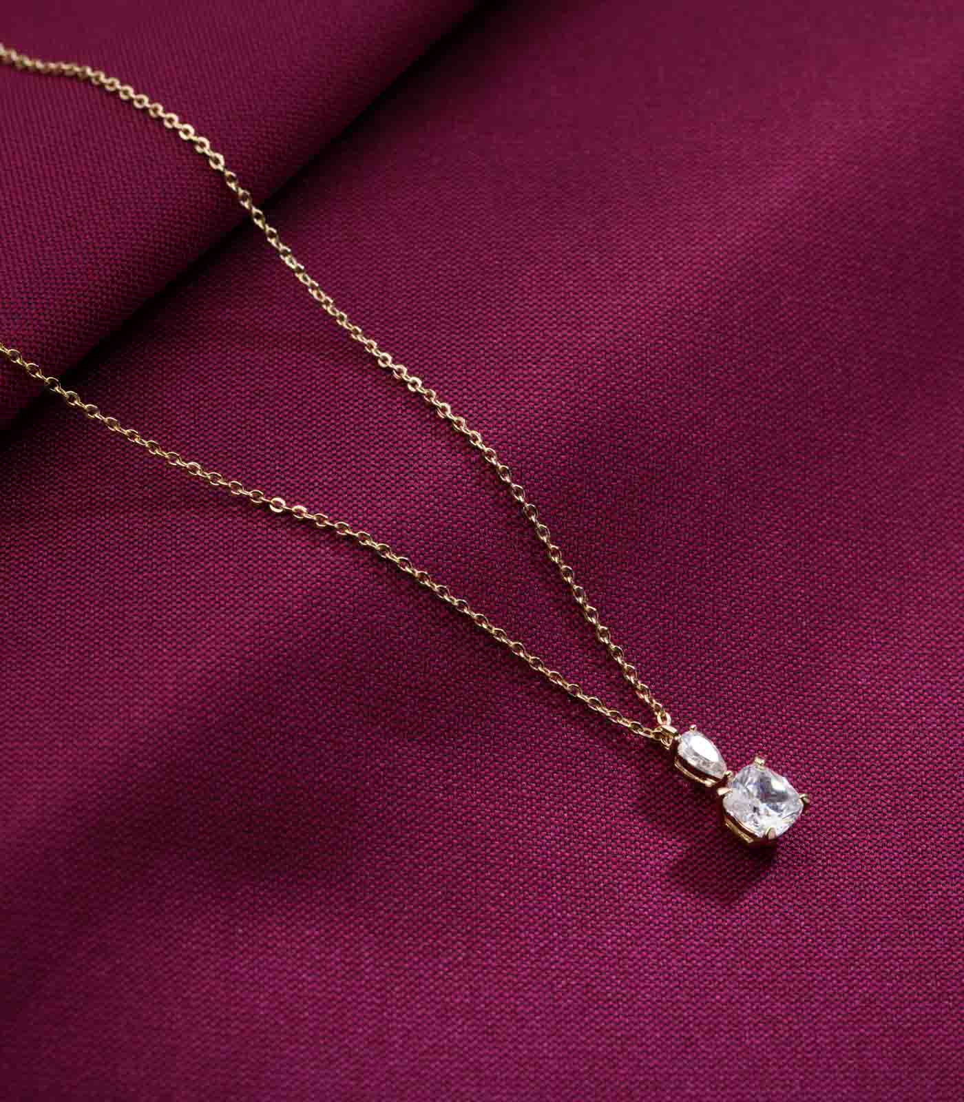 Minimal Golden Dual Stud Necklace (Brass)