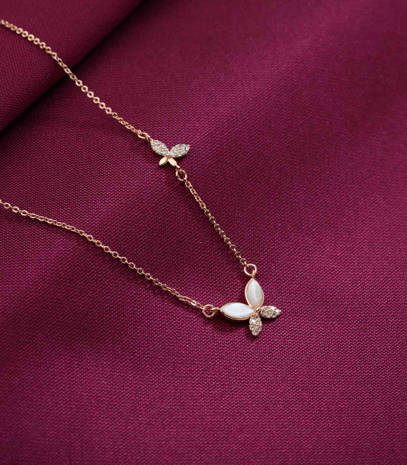 Twin Butterflies Necklace (Brass)