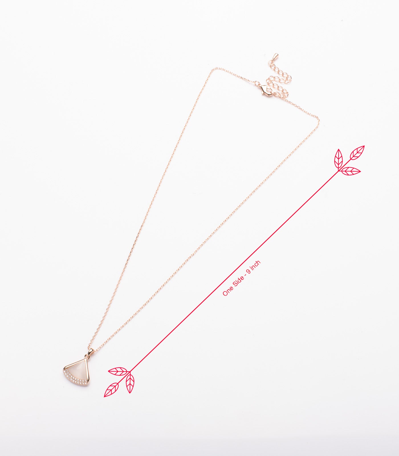 Fan Style Pendant Necklace (Brass)
