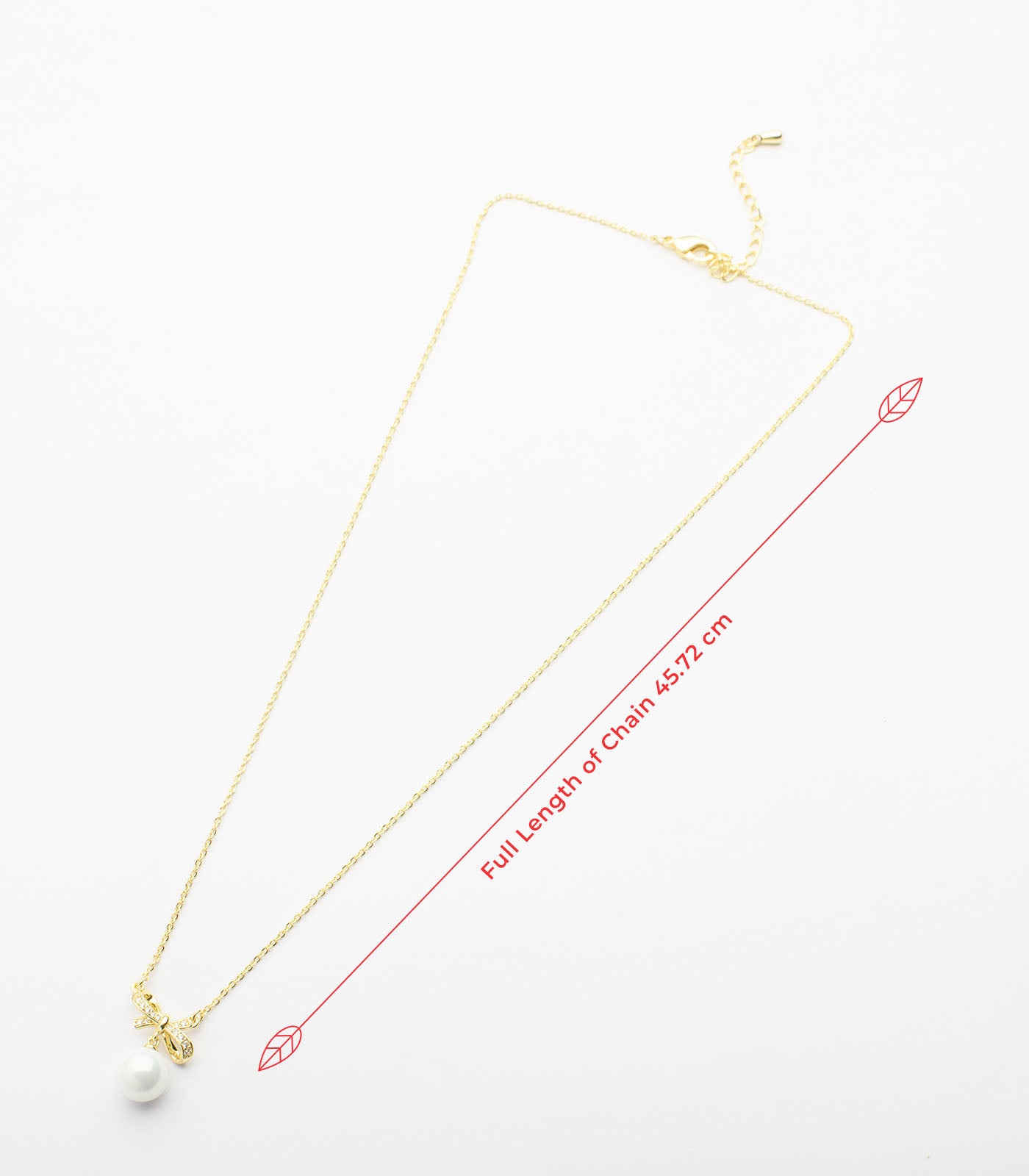 Striking Golden Plated Knot Of White Pearl Necklace (Brass)