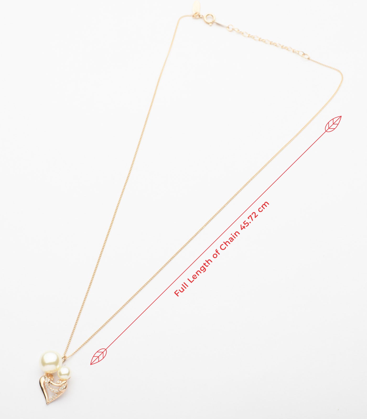 Graceful Twin Pearls Necklace (Brass)