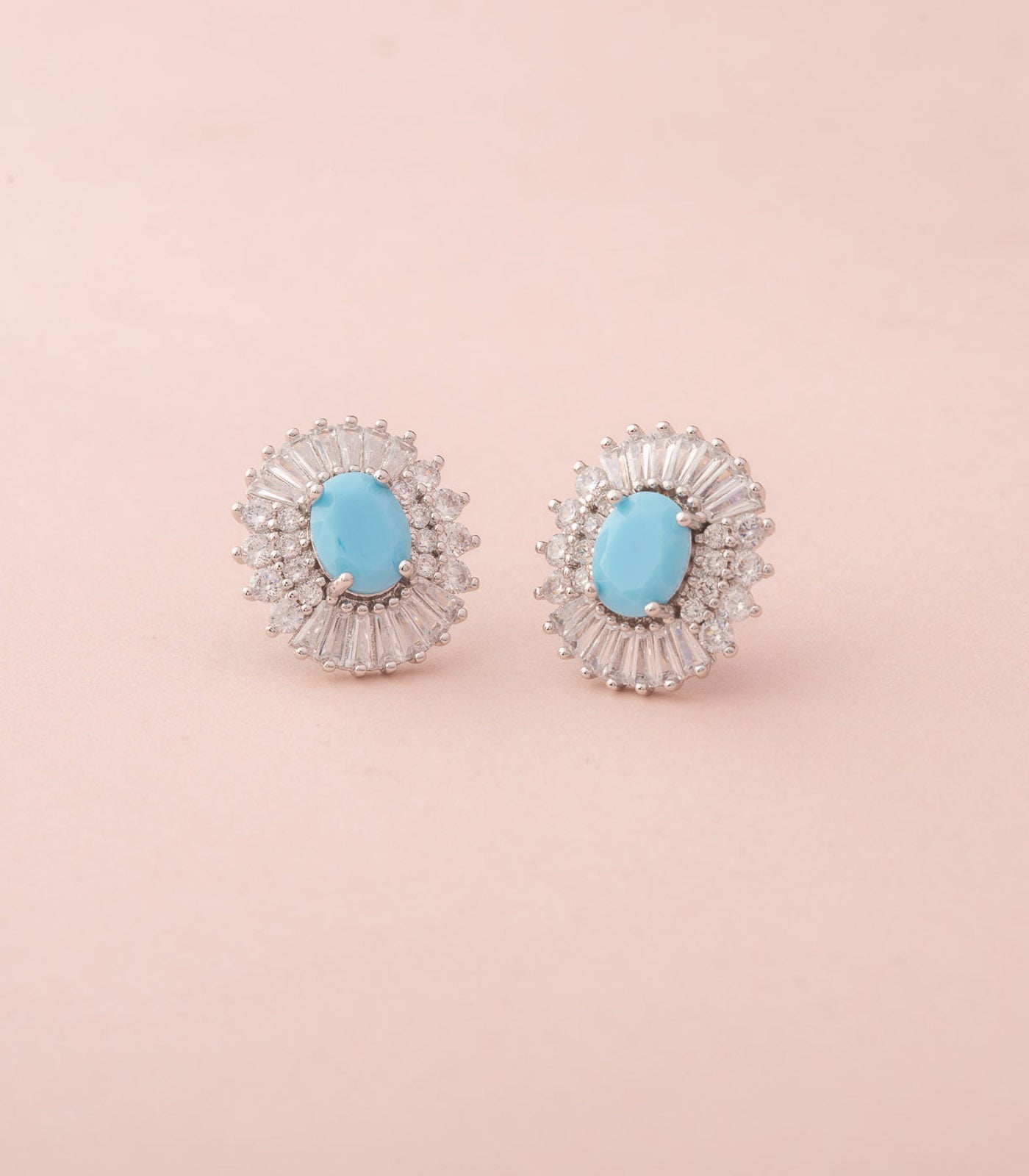 Luxe Shade Of Blue Earrings (Brass)