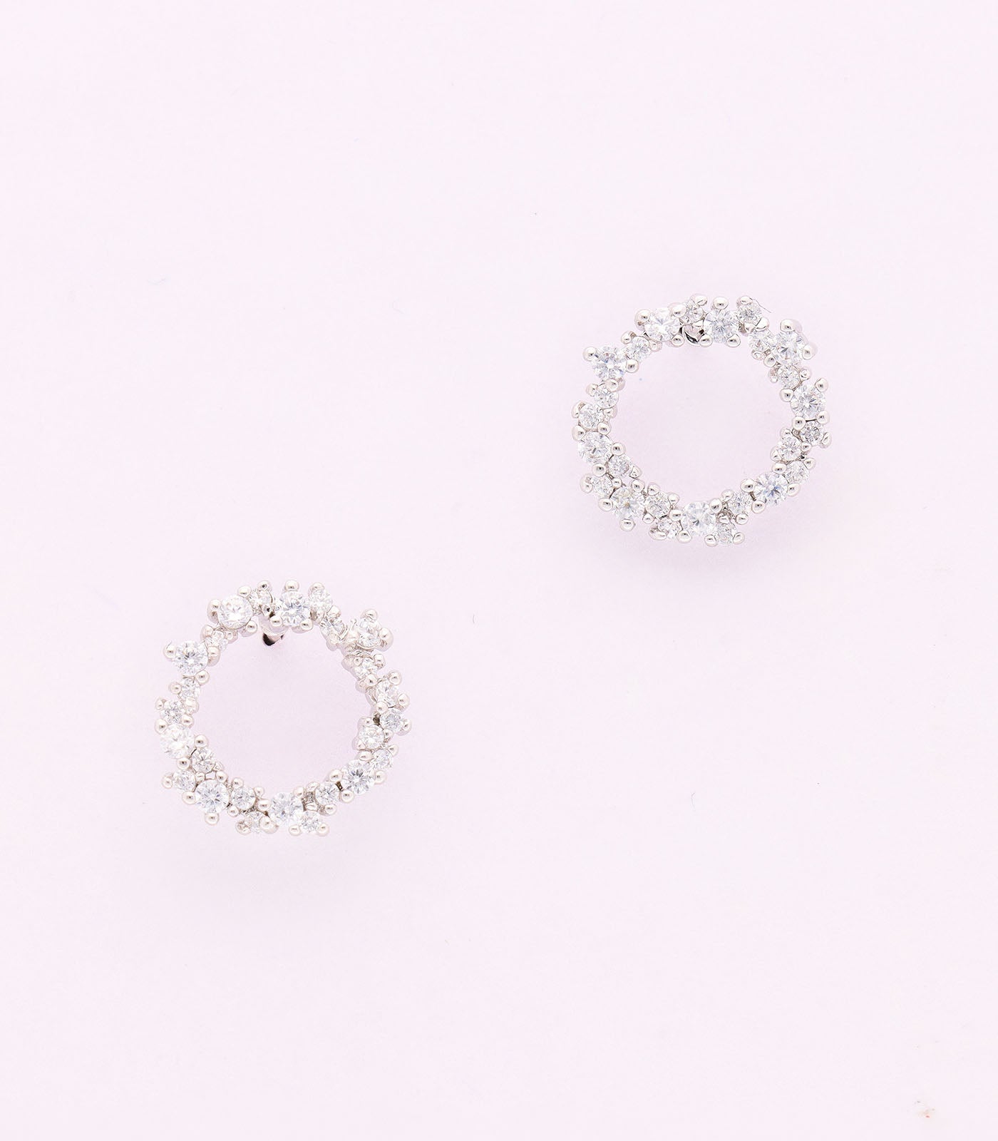 Crystal Garland SIlver Color Earrings (Brass)