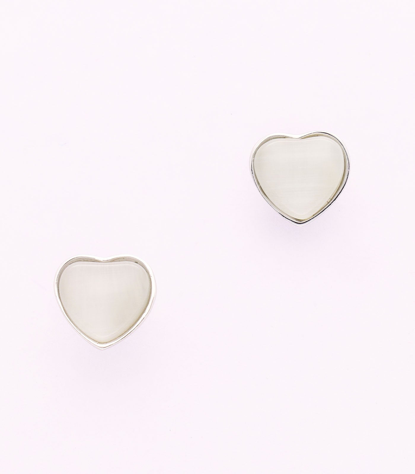 Grey Hearts Earrings (Brass)