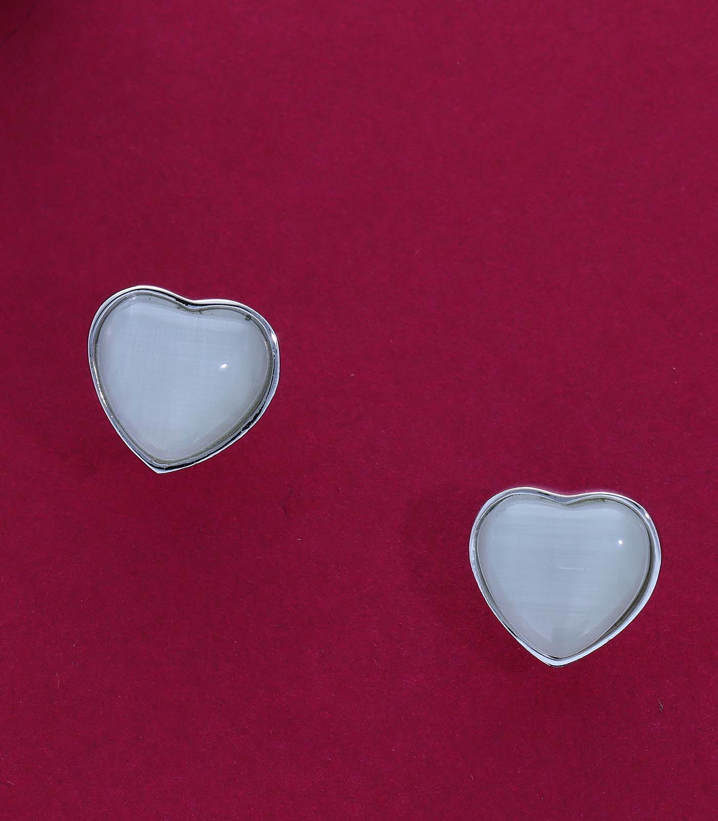 Grey Hearts Earrings (Brass)
