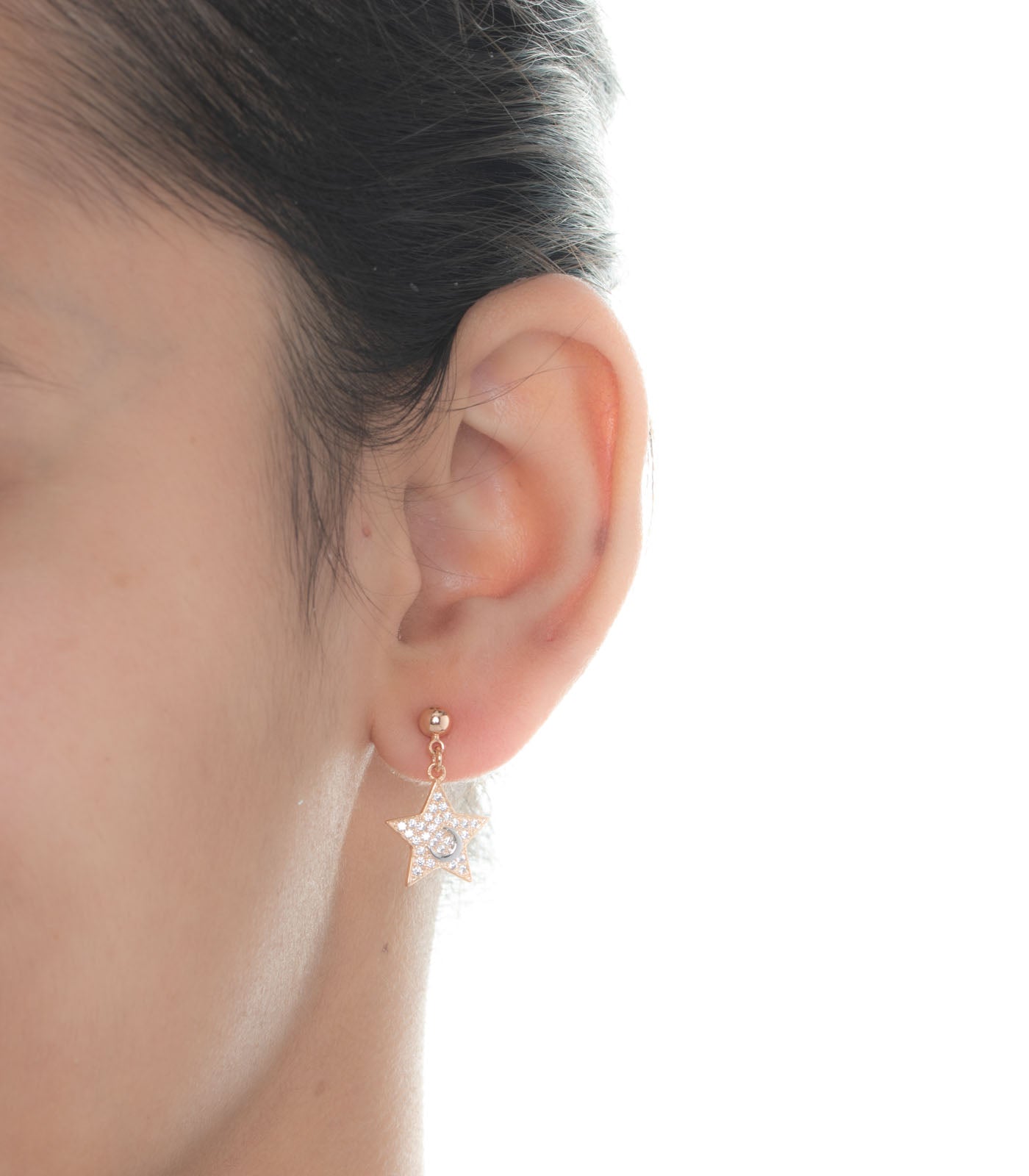 Crystal Shooting Star Earrings (Brass)