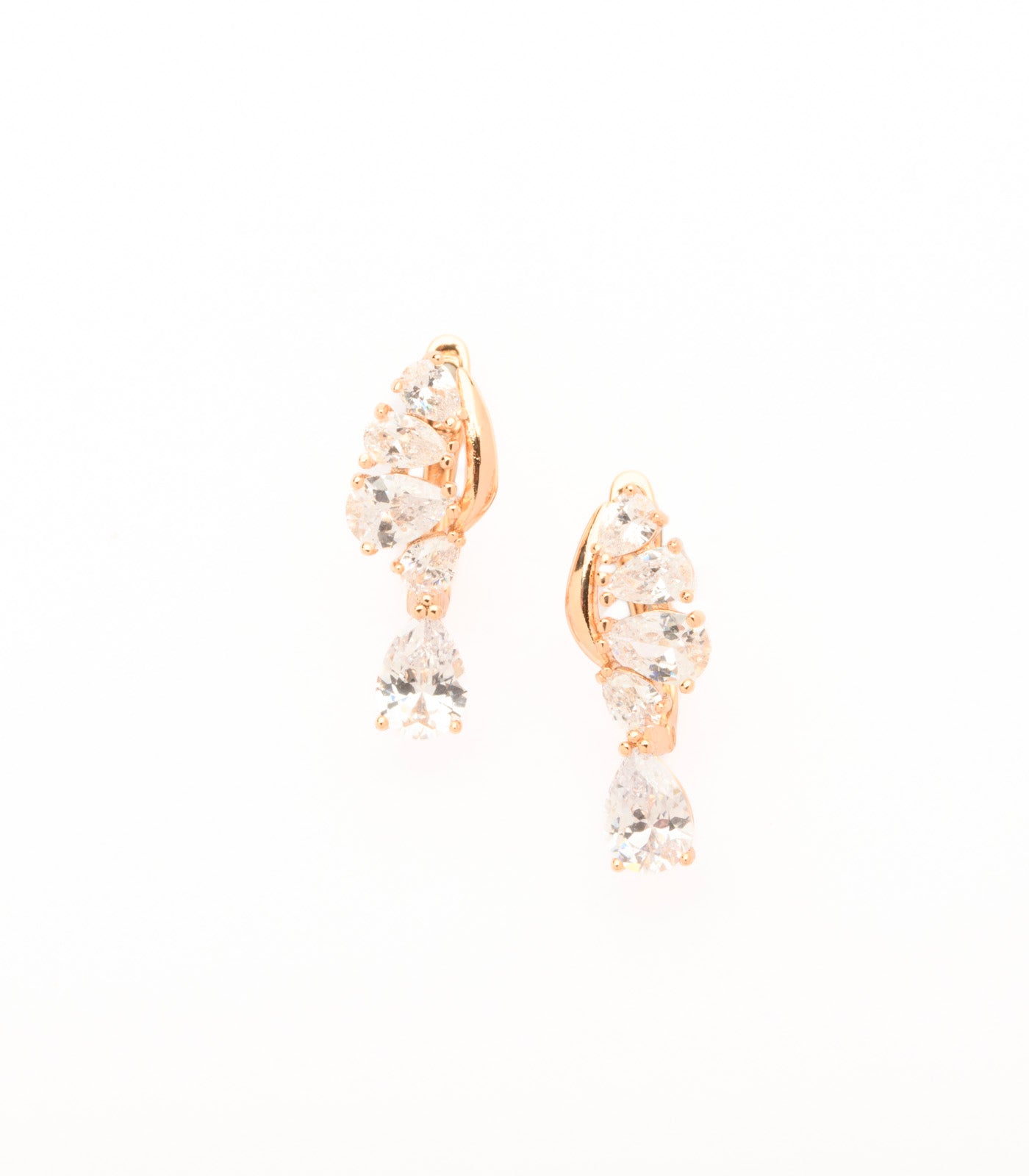 Carved Precious Chandelier Of Falling Stones Earrings (Brass)