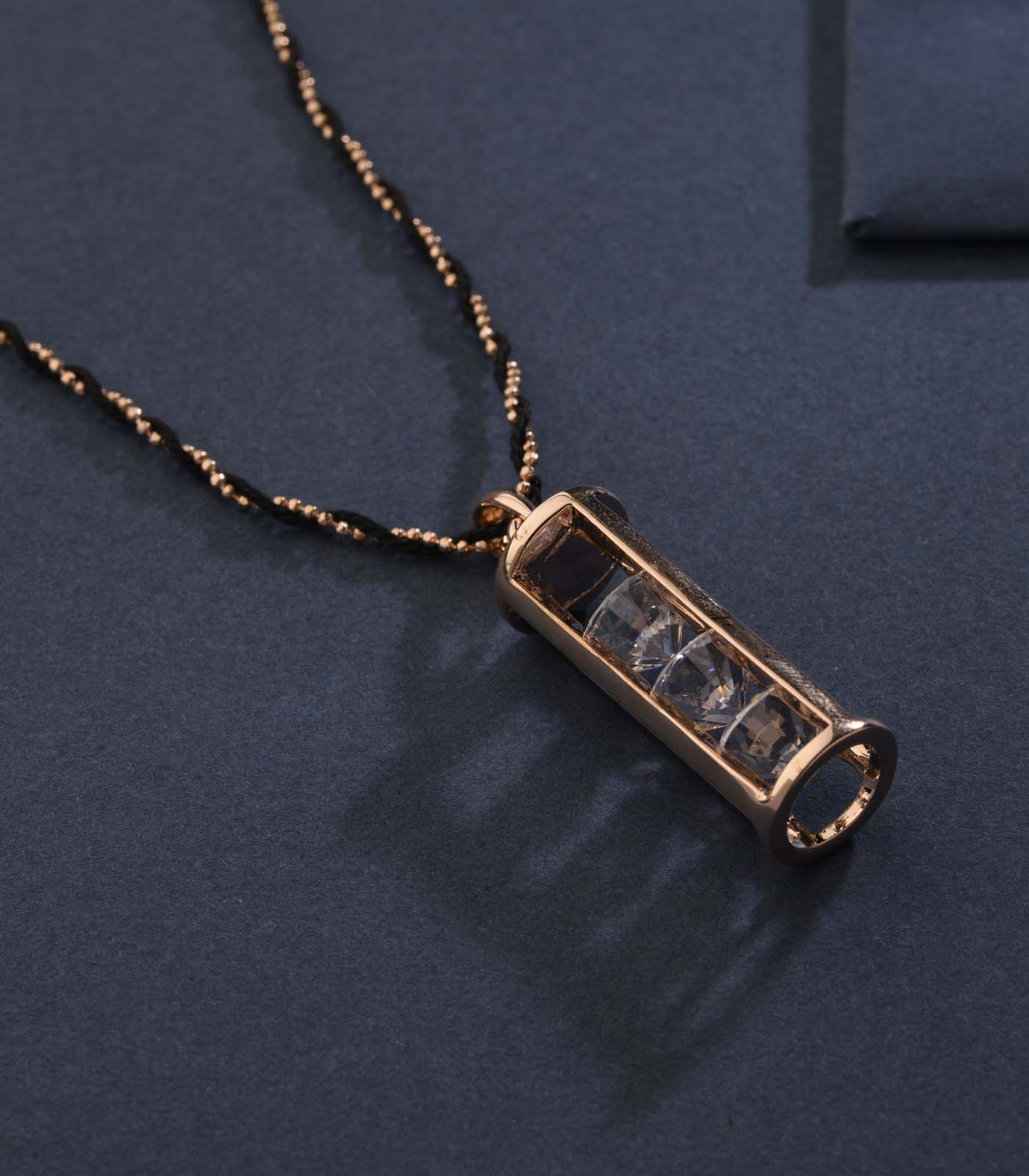 Charming Tower Of Blazing Gem Stones Necklace (Brass)