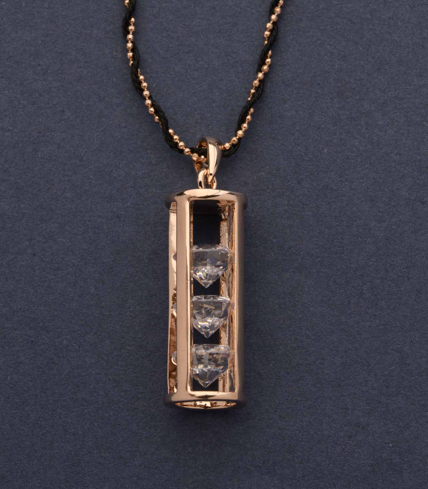 Charming Tower Of Blazing Gem Stones Necklace (Brass)